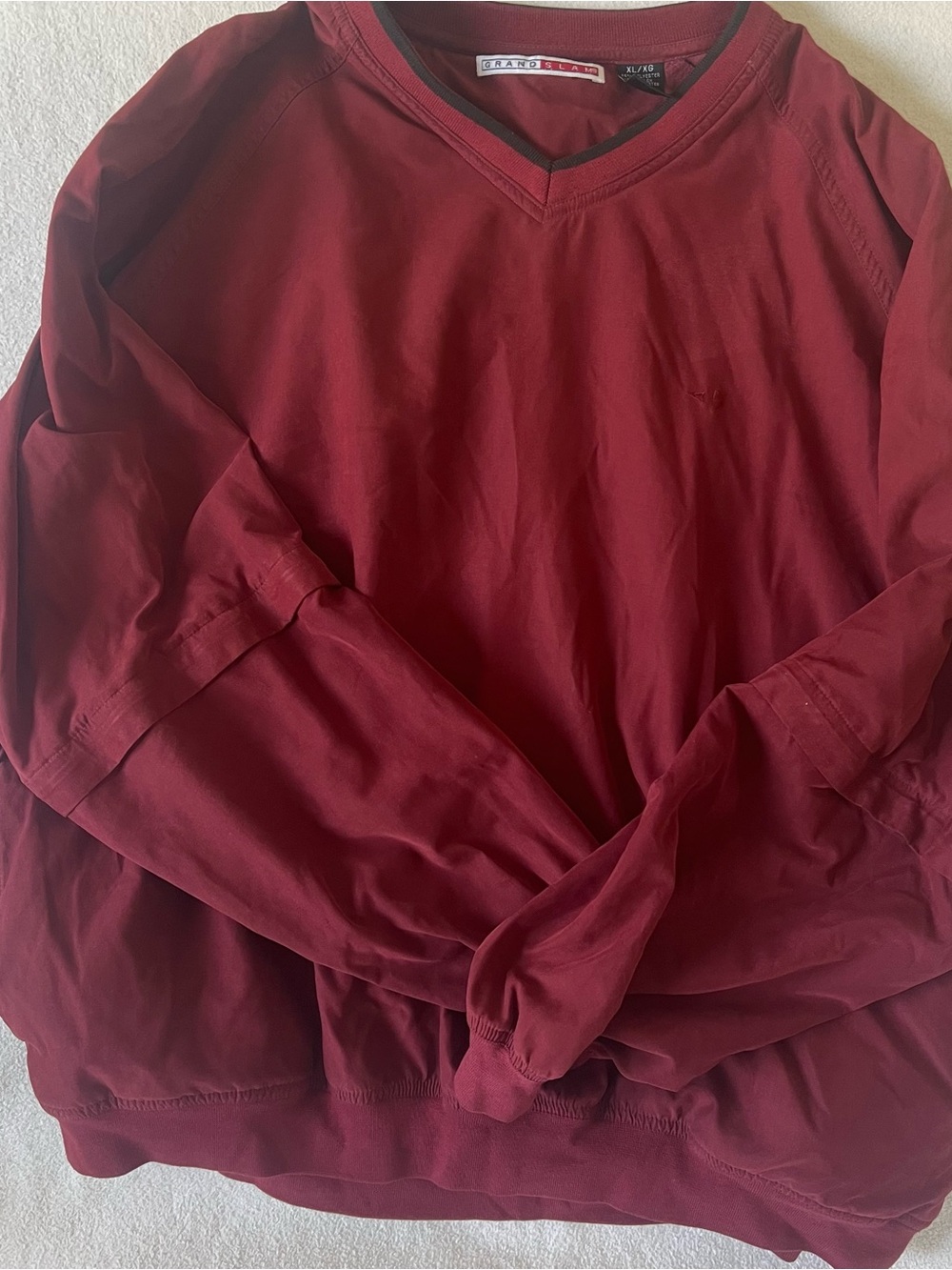 Vintage Grand Slam Golf V-Neck Pullover Sweatshirt - Burgundy